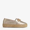 Talisa Crystal-embellishment Leather Espadrilles