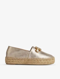 Talisa Crystal-embellishment Leather Espadrilles
