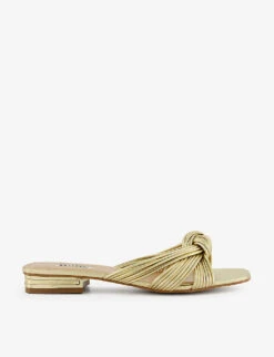 Dune Leyla Knotted Metallic-leather Sandals