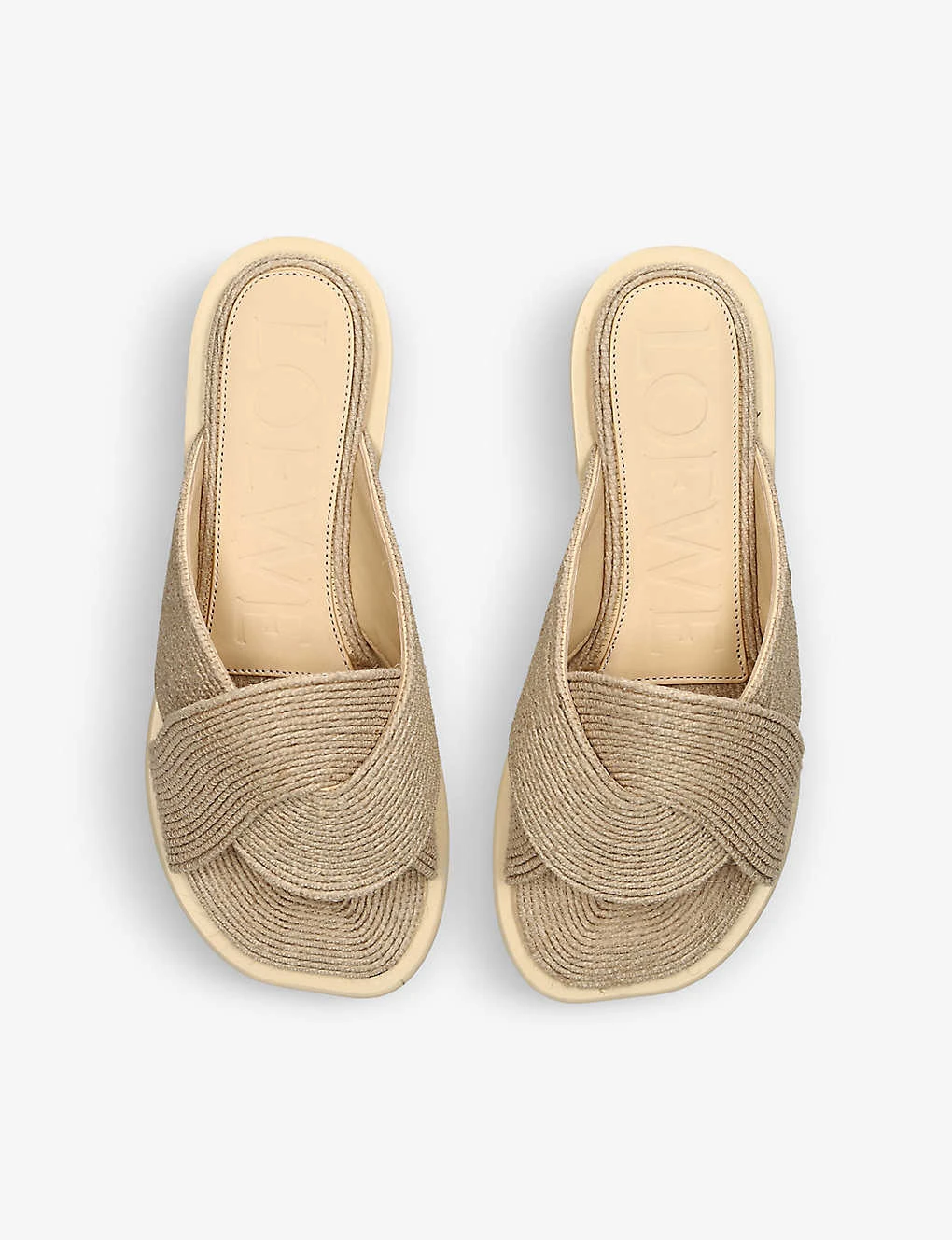 Loewe Petal Square-toe Raffia Sliders - Image 2
