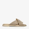 Loewe Petal Square-toe Raffia Sliders