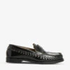 AllSaints Sofie Woven-trim Leather Loafers