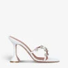 Amina Muaddi Lily Crystal-embellished Satin Heeled Sandals