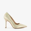 Dune Extreme Pointed-toe Lizard-embossed Faux-leather Courts