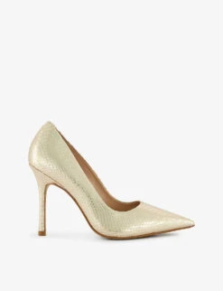 Dune Extreme Pointed-toe Lizard-embossed Faux-leather Courts