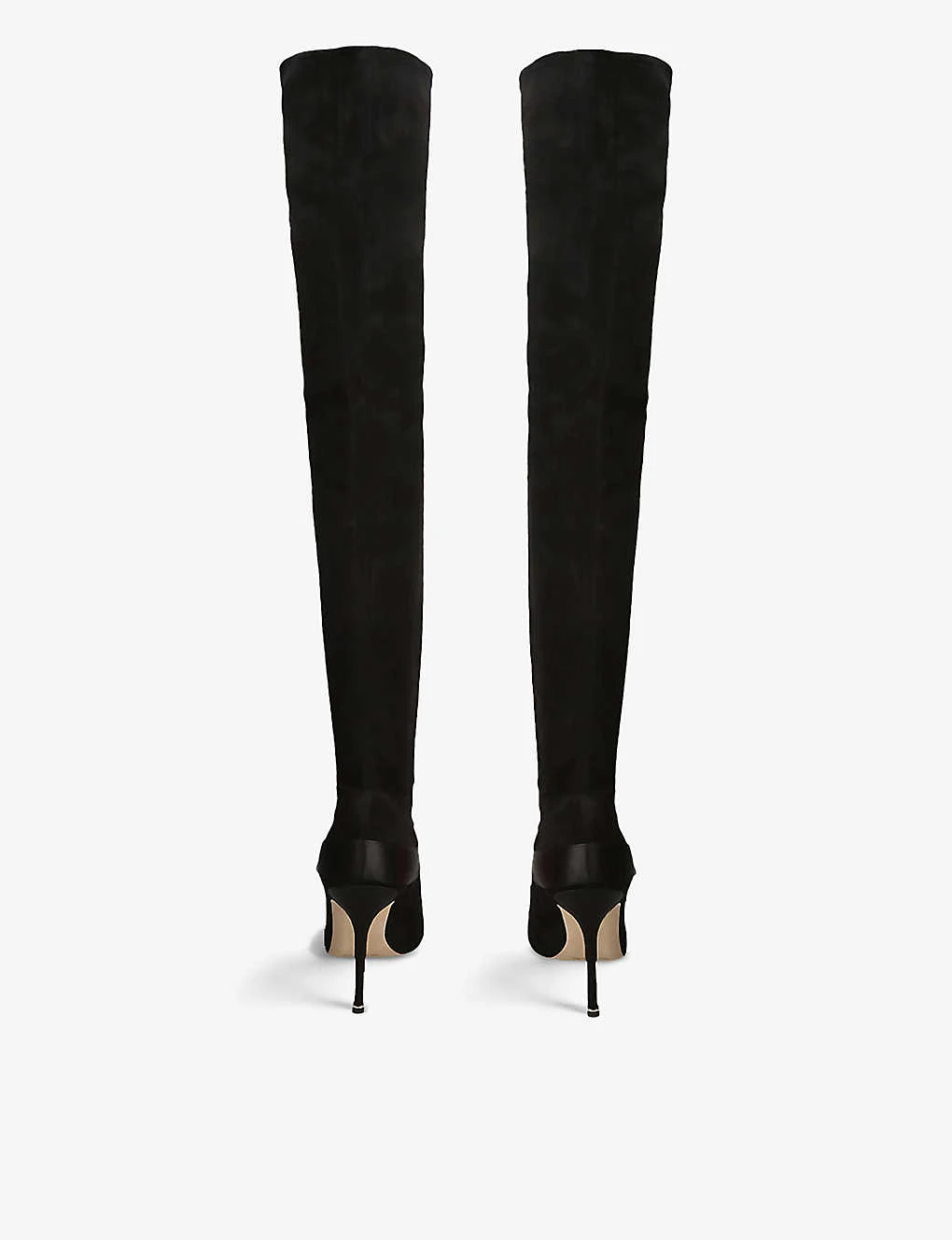 Manolo Blahnik Plinianuthi 105 Buckled-embellished Suede Over-the-knee Boots - Image 3