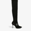 Manolo Blahnik Plinianuthi 105 Buckled-embellished Suede Over-the-knee Boots