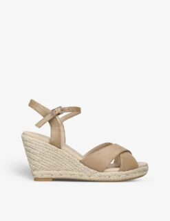 KG Kurt Geiger Purdy 2 Cross-strap Wedge-heel Leather Espadrille Sandals