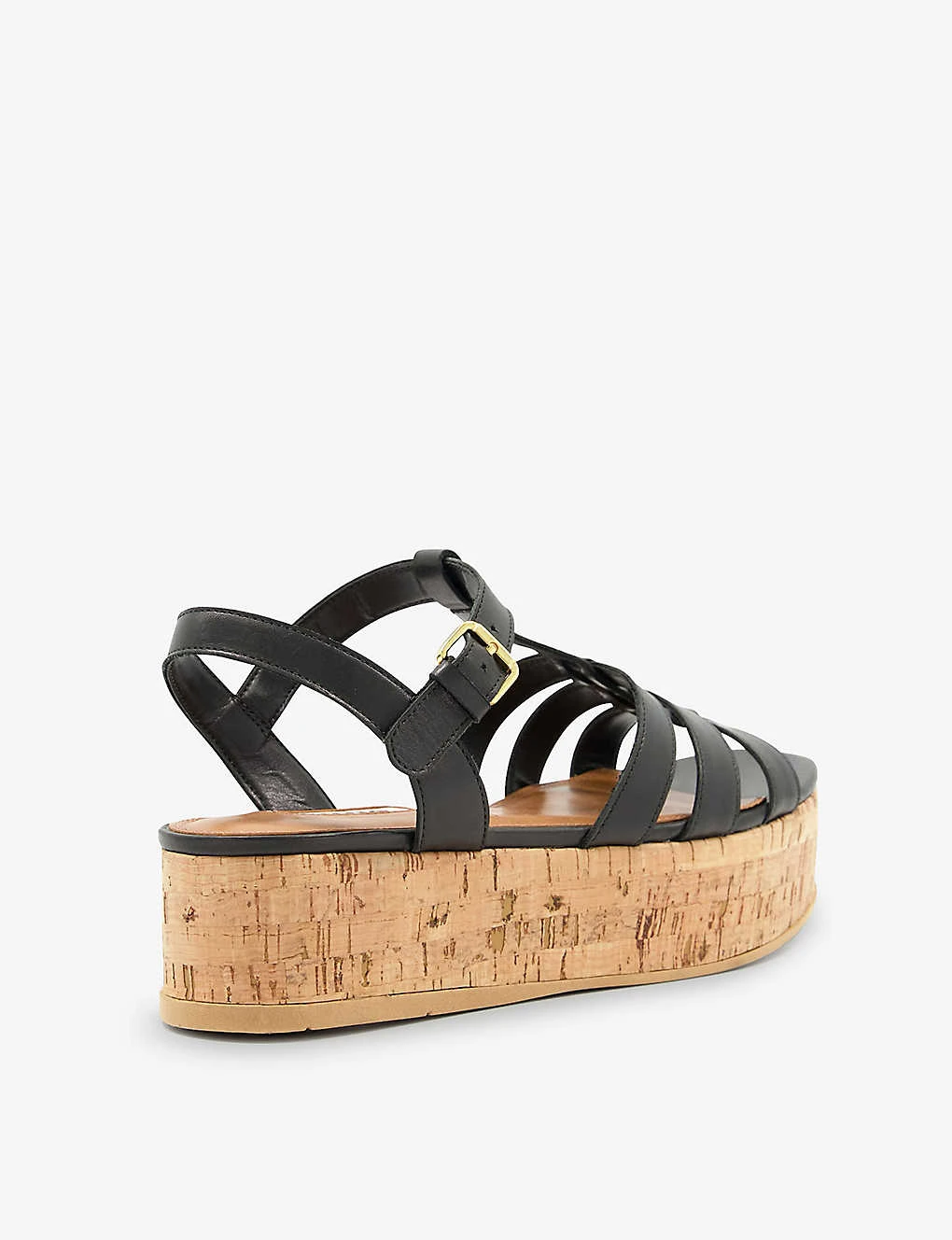 Dune Lenson Corked Sole Leather Sandals - Image 4