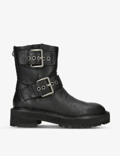 Kurt Geiger London Hackney Buckle-embellished Leather Ankle Boots