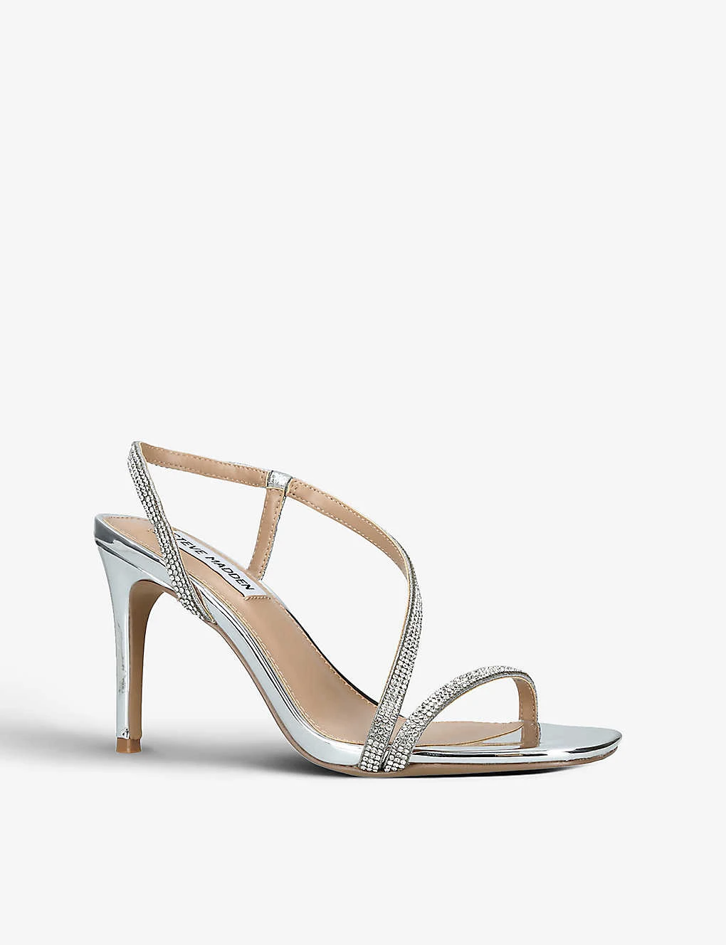 Steve Madden Ratify Embellished Metallic Faux-leather Sandals - Image 3