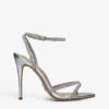 Steve Madden Bryanna Rhinestone-embellished Metallic-leather Sandals