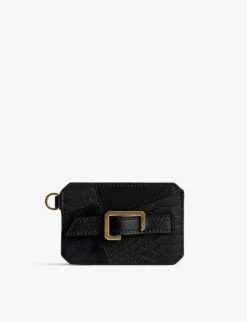 Zadig & Voltaire Le Cecilia Buckle-embellished Leather Card Holder