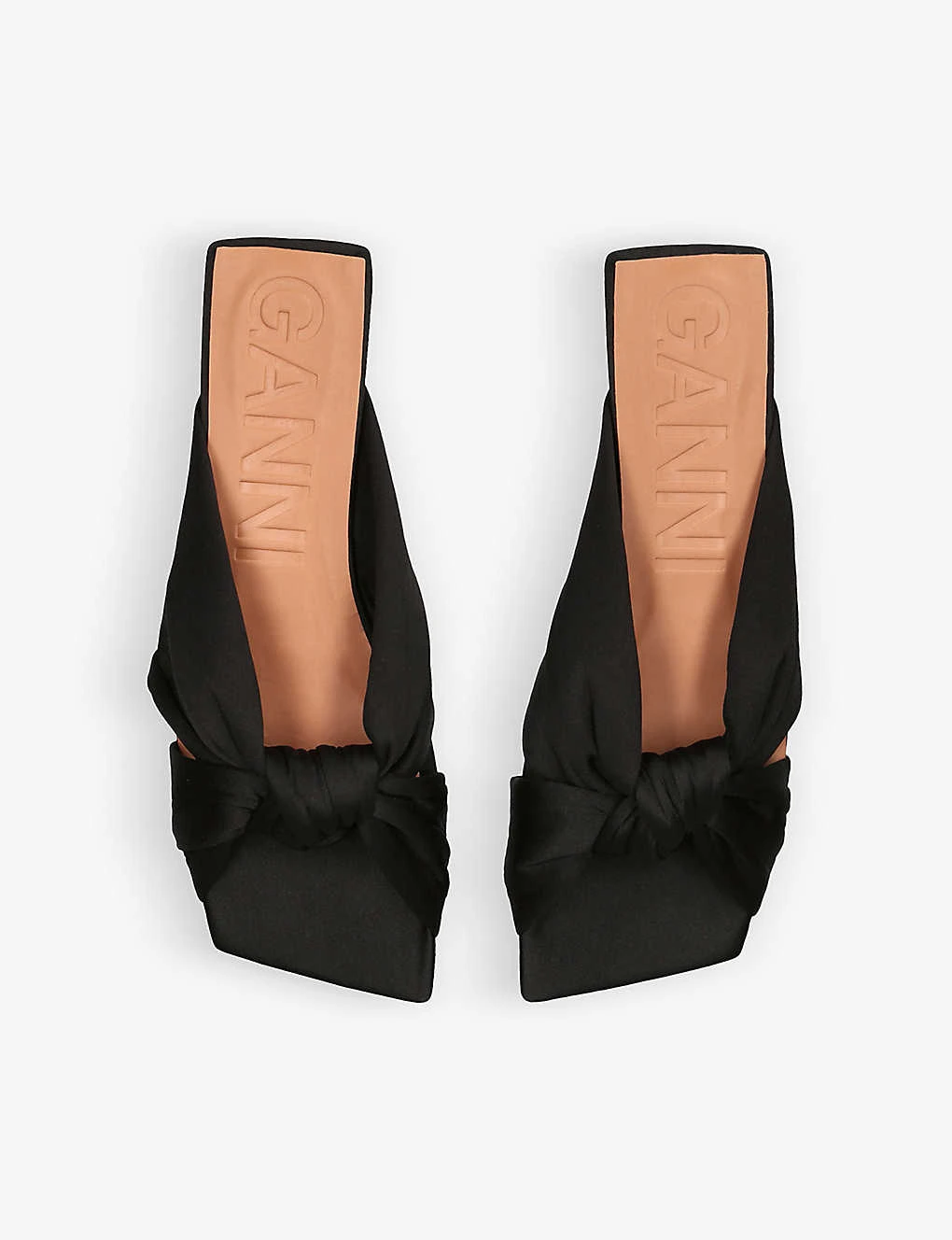 Ganni Soft Knot Recycled-polyester Mules - Image 2