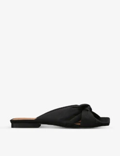 Ganni Soft Knot Recycled-polyester Mules