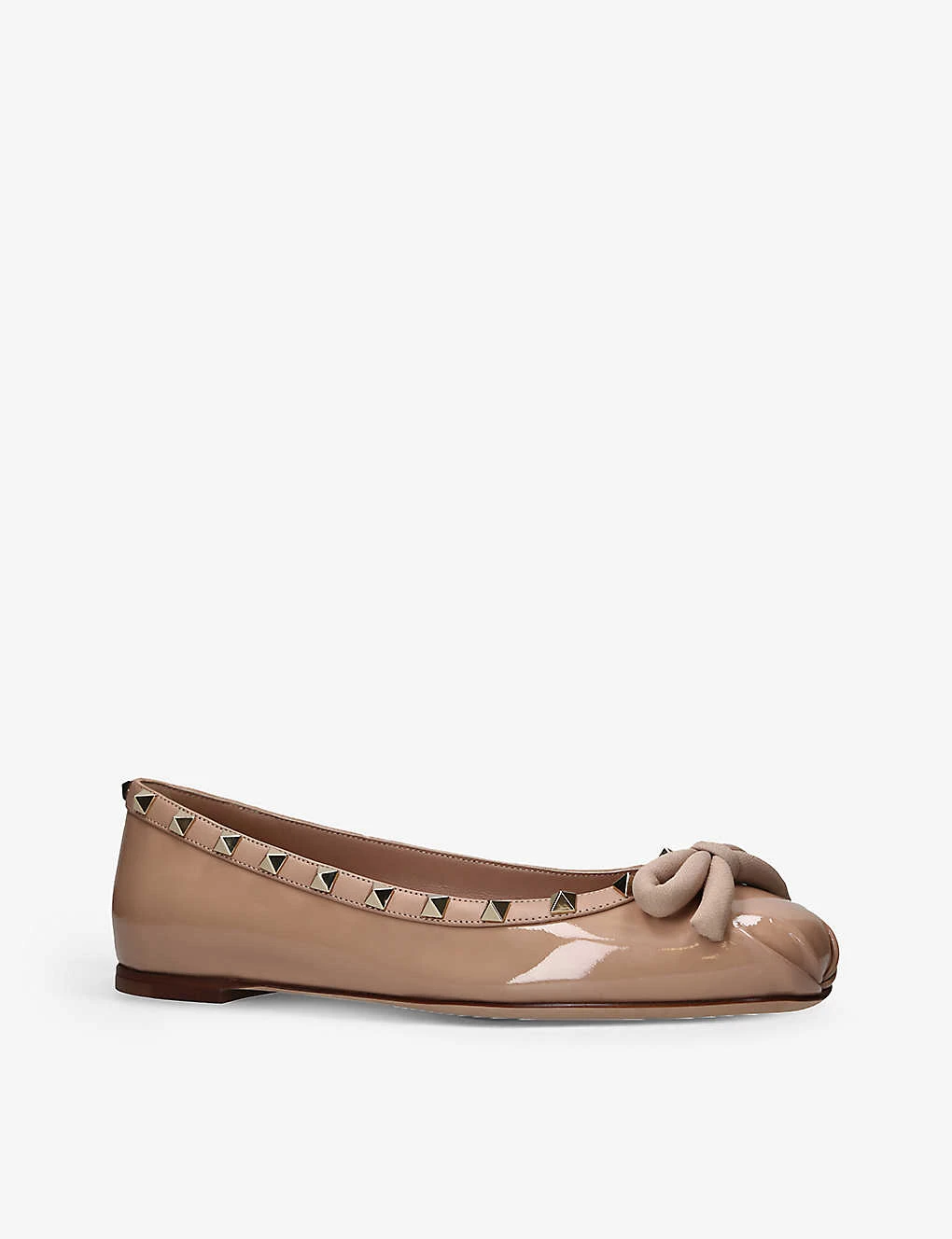 Valentino Garavani Rockstud-embellished Patent-leather Ballerina Flats - Image 3
