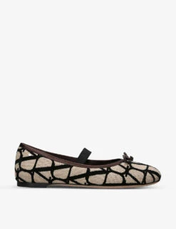 Valentino Garavani Toile Iconographe Monogram-print Woven Pumps