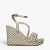 Valentino Garavani Rockstud Torchon Stud-embellished Woven Wedge Sandals