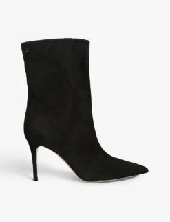 Pointed-toe Suede Ankle Boots