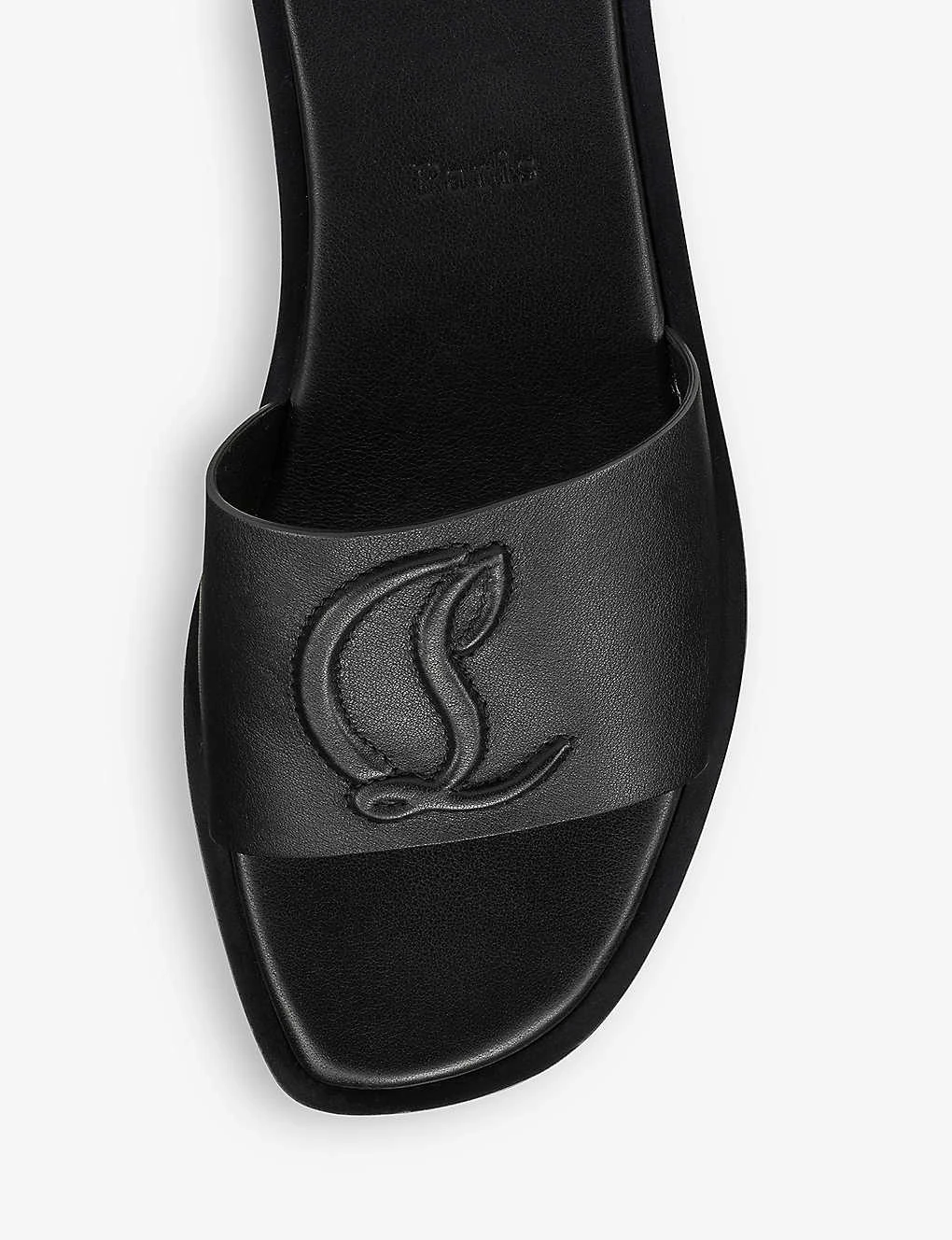 Christian Louboutin CL Logo-embossed Leather Mules - Image 2