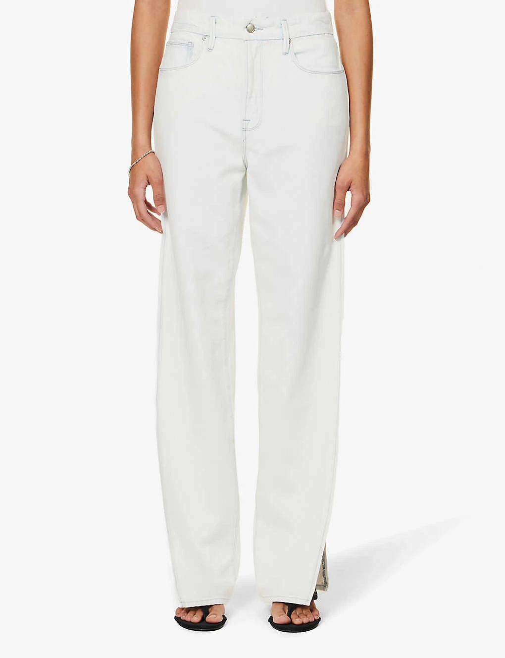 GOOD AMERICAN Good Boy Side-split Relaxed-fit Denim-blend Jeans - Image 4