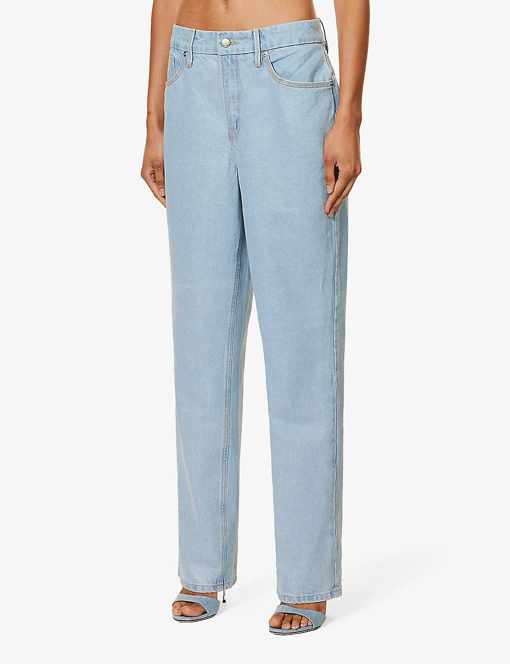 GOOD AMERICAN Good '90s Straight-leg Mi-rise Denim-blend Jeans - Image 4