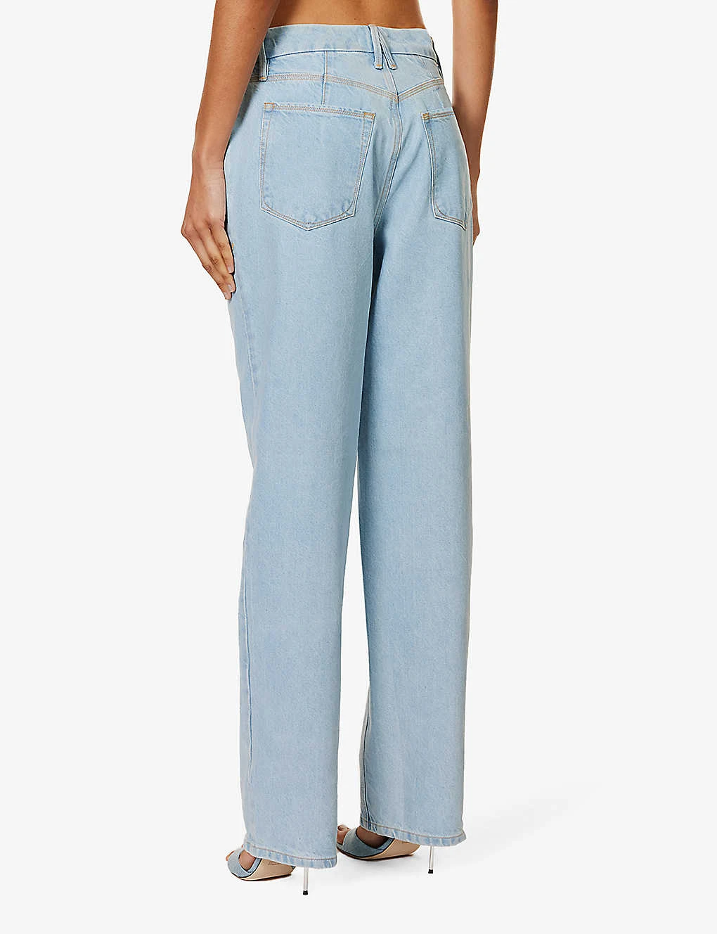 GOOD AMERICAN Good '90s Straight-leg Mi-rise Denim-blend Jeans - Image 5