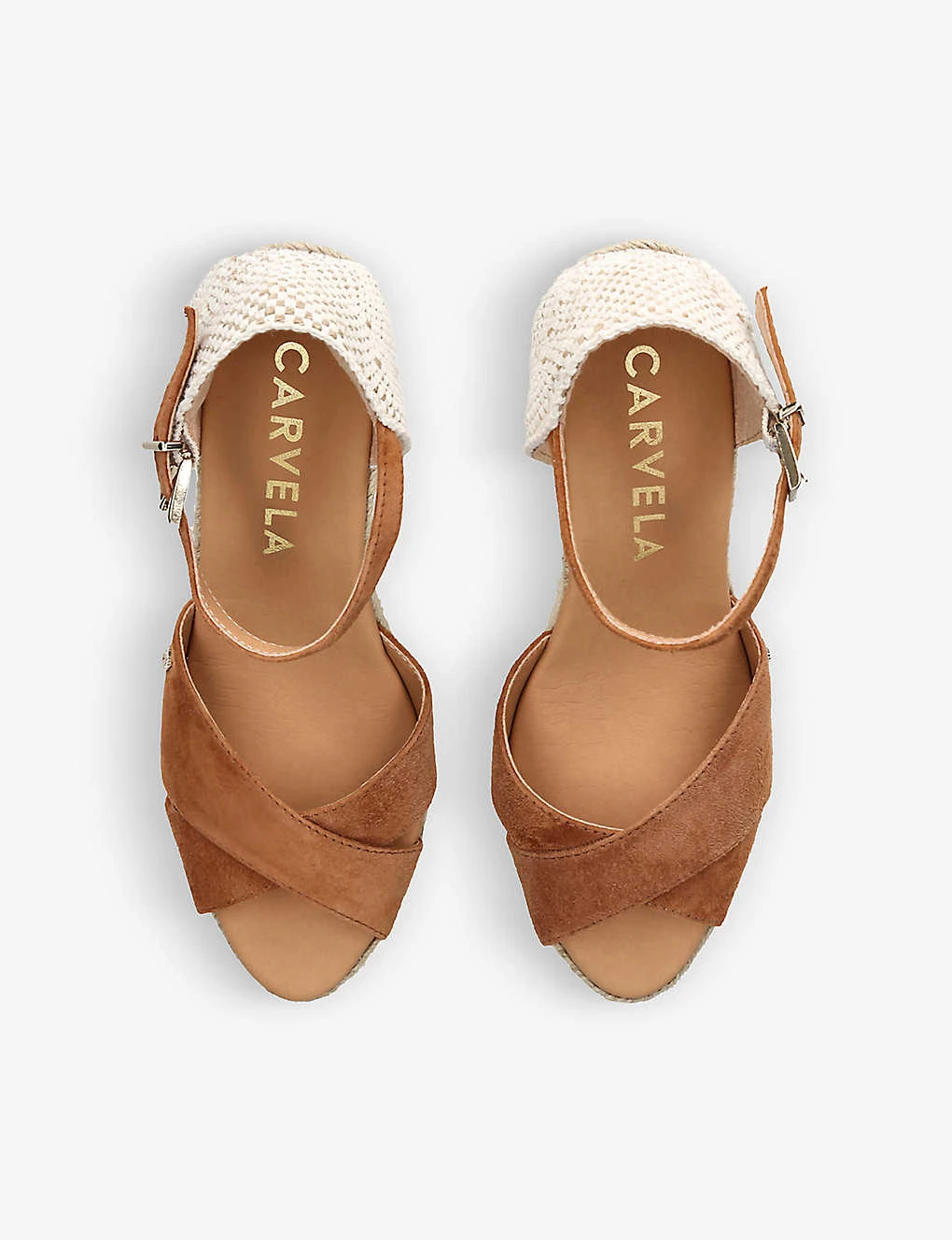 Sun Ray Logo-embellished Suede Wedge Espadrilles - Image 2