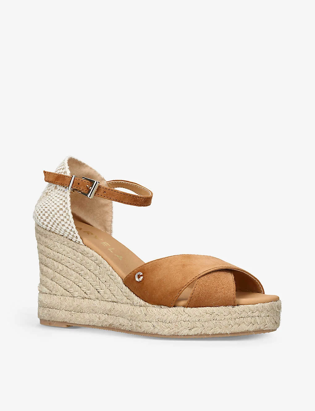 Sun Ray Logo-embellished Suede Wedge Espadrilles - Image 3