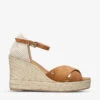 Sun Ray Logo-embellished Suede Wedge Espadrilles