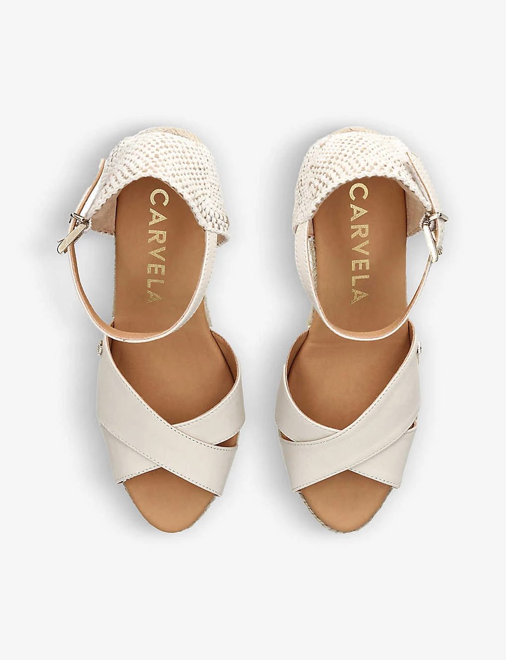 Sun Ray Logo-embellished Leather Wedge Espadrilles - Image 2