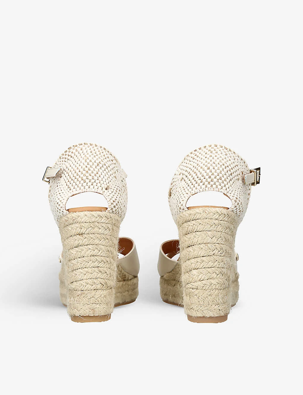 Sun Ray Logo-embellished Leather Wedge Espadrilles - Image 4