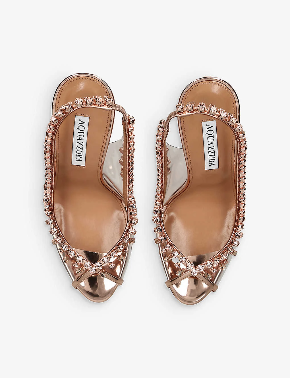 Aquazzura Temptation Crystal-embellished Leather And PVC Sandals - Image 2