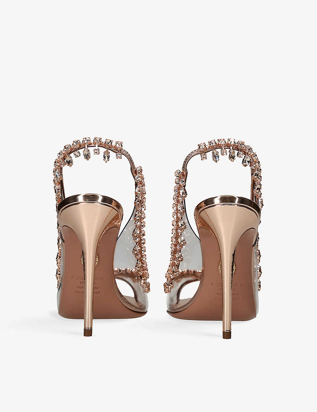 Aquazzura Temptation Crystal-embellished Leather And PVC Sandals - Image 4