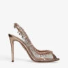 Aquazzura Temptation Crystal-embellished Leather And PVC Sandals