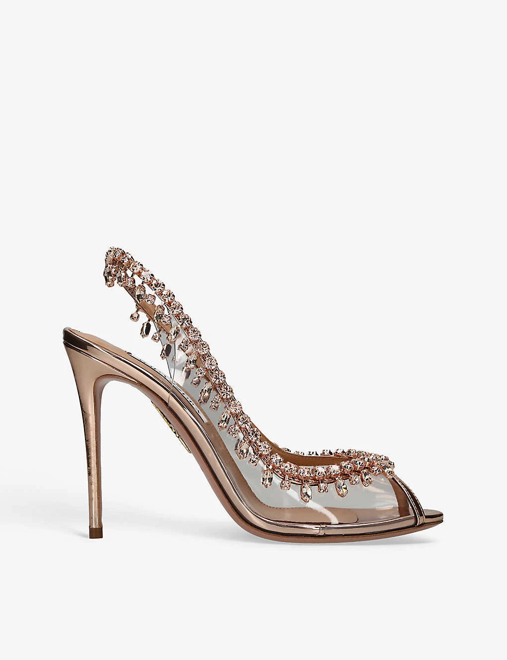 Aquazzura Temptation Crystal-embellished Leather And PVC Sandals