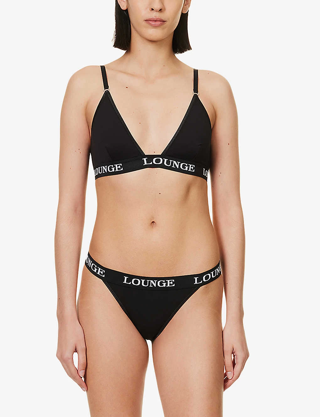 Bamboo Triangle Branded-waistband Stretch-jersey Thong - Image 2