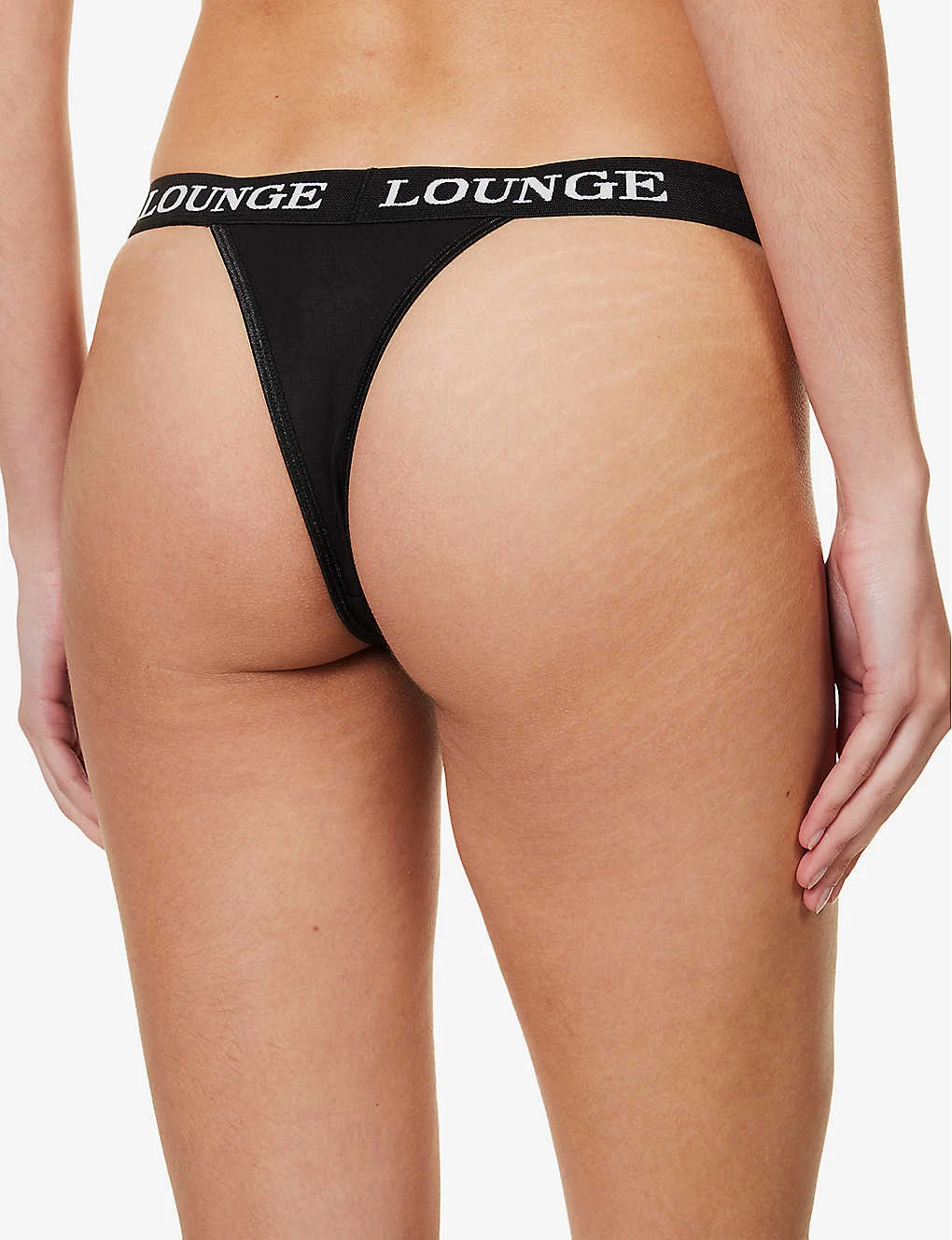 Bamboo Triangle Branded-waistband Stretch-jersey Thong - Image 4