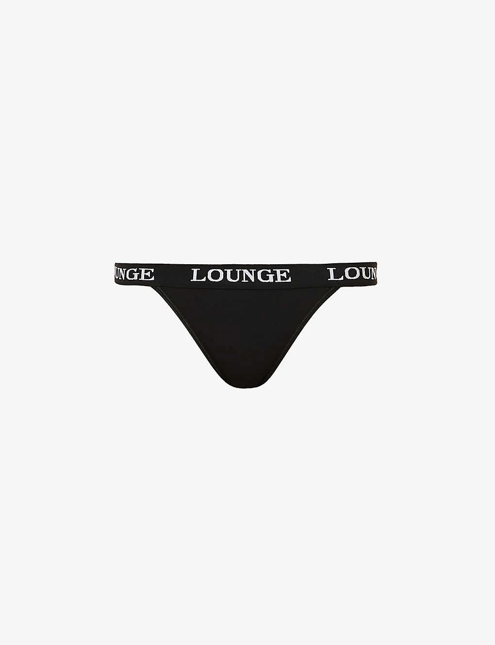 Bamboo Triangle Branded-waistband Stretch-jersey Thong
