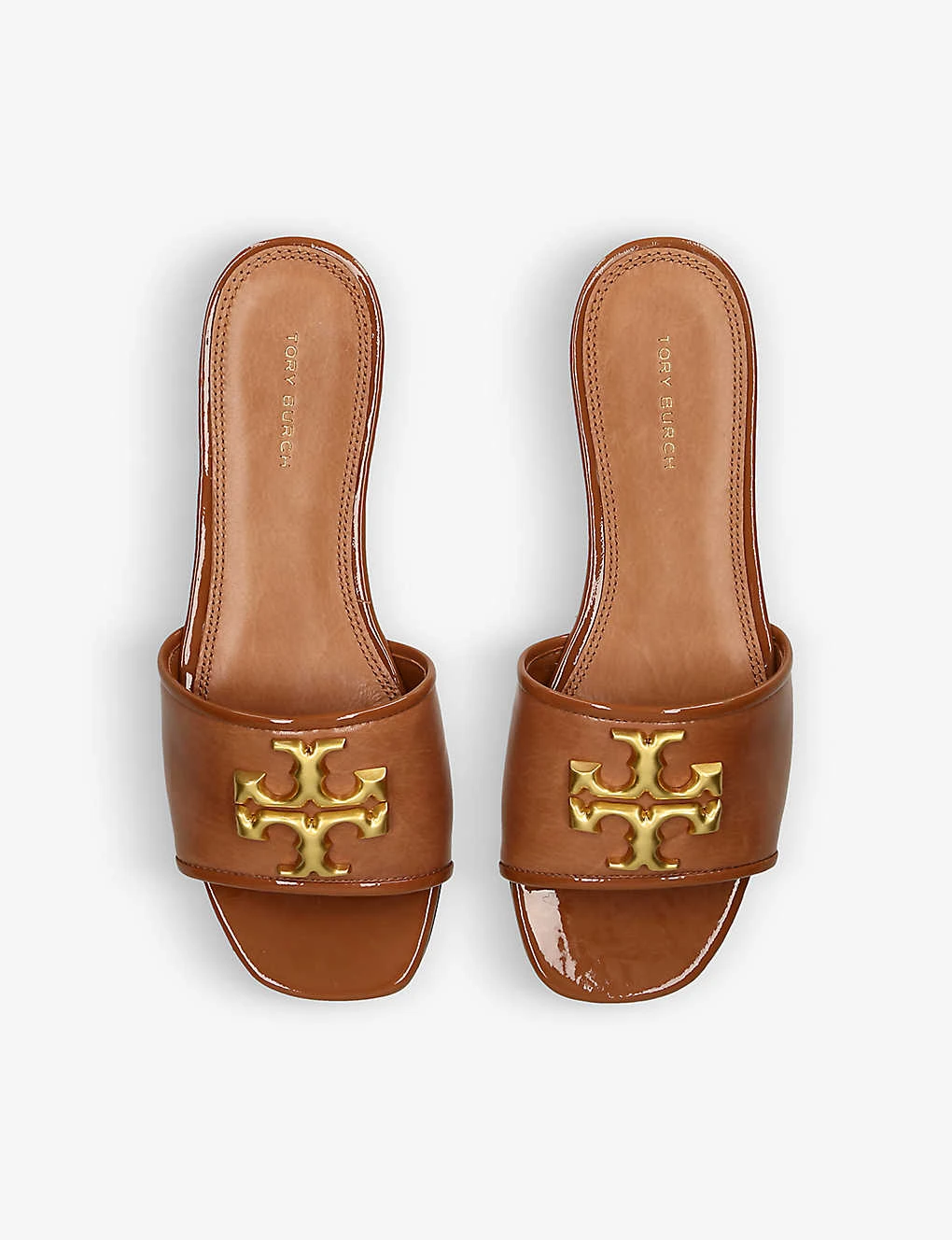 Tory Burch Eleanor Logo-plaque Leather Slides - Image 2