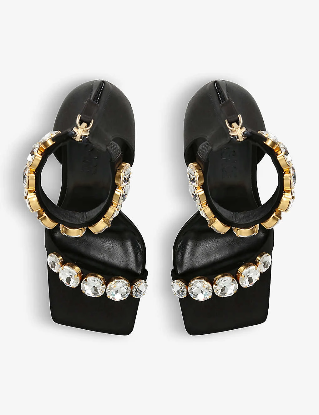 Versace Diamond Crystal-embellished Woven Heeled Sandals - Image 2