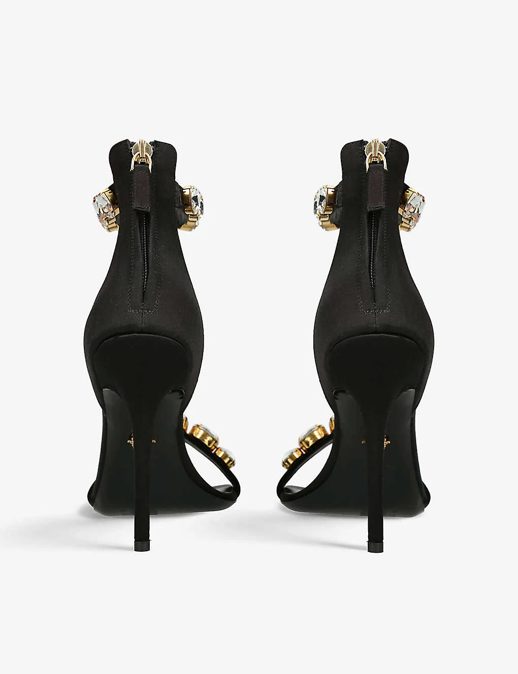 Versace Diamond Crystal-embellished Woven Heeled Sandals - Image 4