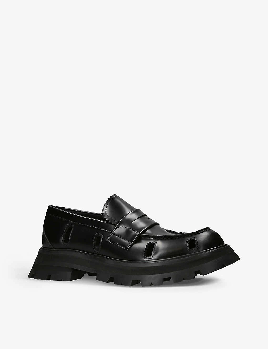 Alexander McQueen Cut-out Chunky-sole Leather Loafers - Image 3
