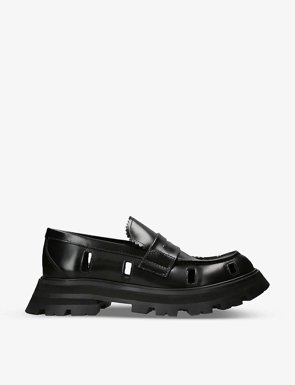 Alexander McQueen Cut-out Chunky-sole Leather Loafers