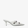 Balenciaga Cagole Buckle-embellished Leather Heeled Mules