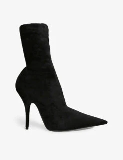 Balenciaga Knife Pointed-toe Stretch-knit Heeled Boots