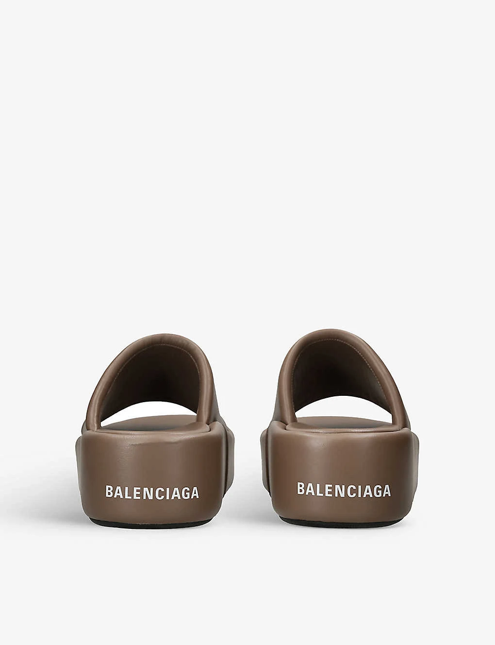 Balenciaga Rise Brand-embossed Leather Sliders - Image 4