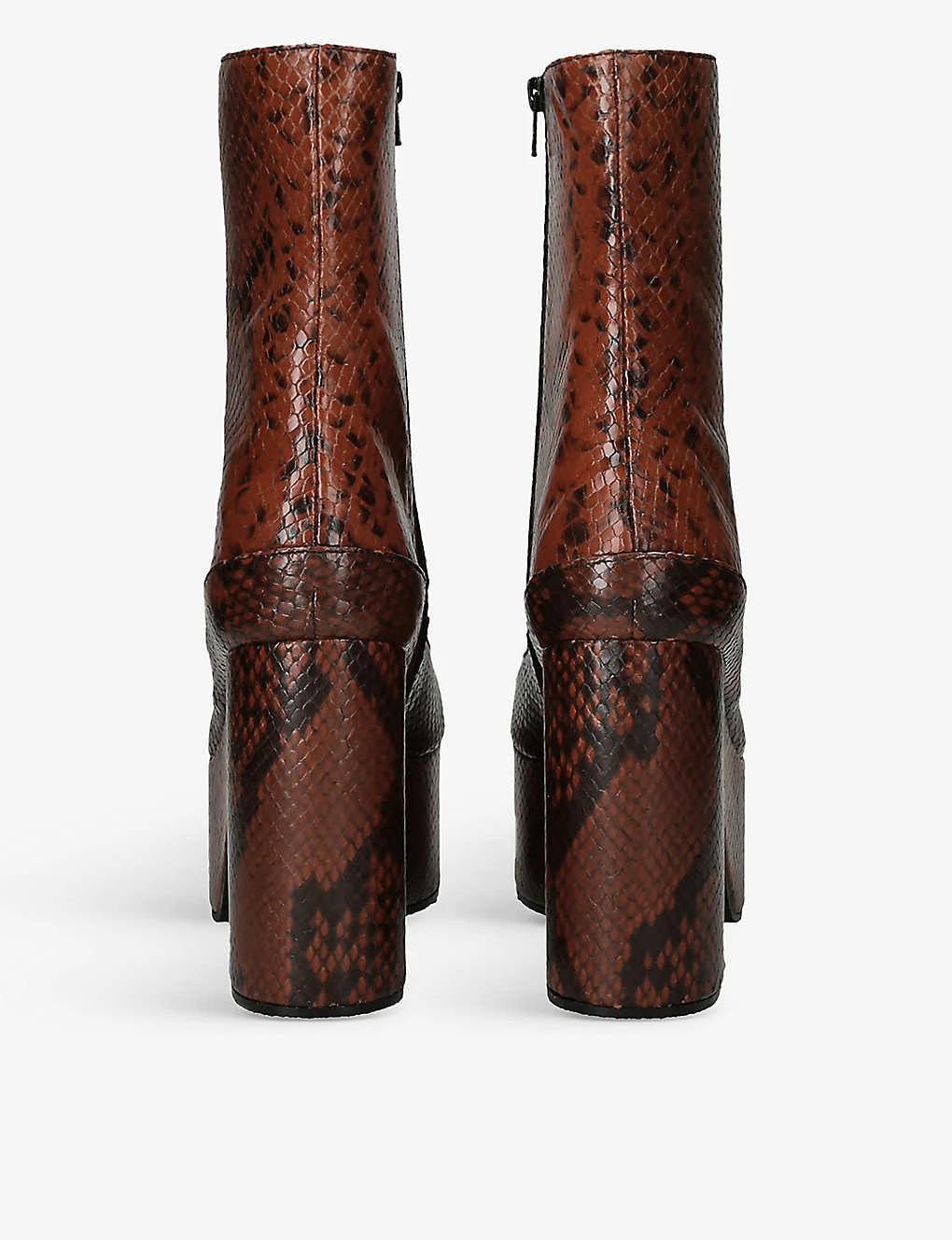 Dries Van Noten Snake-print Platform-sole Leather Heeled Ankle Boots - Image 4
