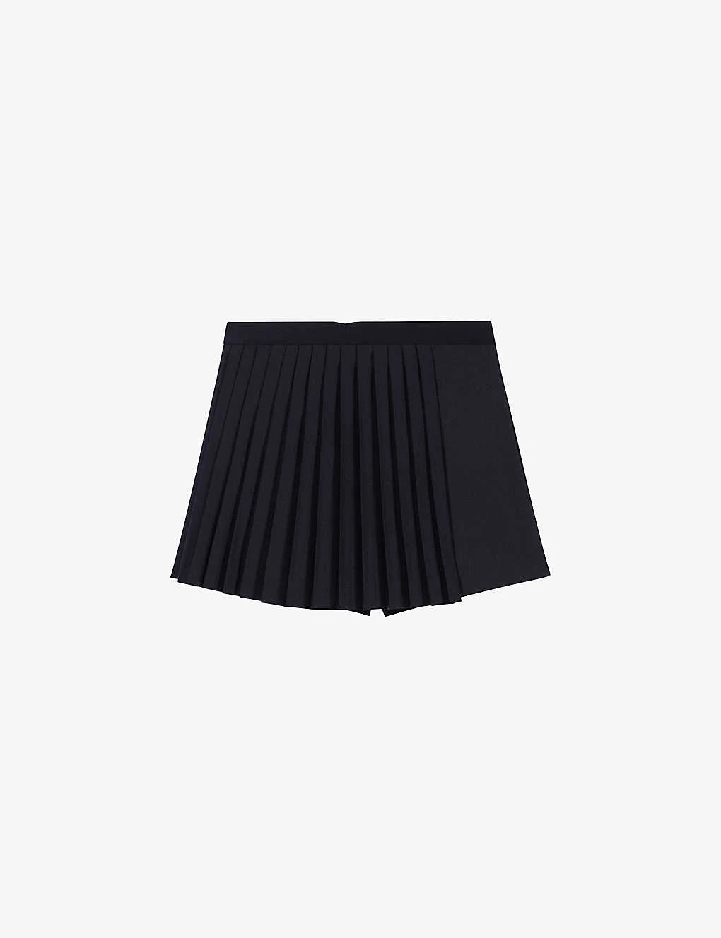 Maje Lupli Straight-fit Pleated Stretch-woven Shorts