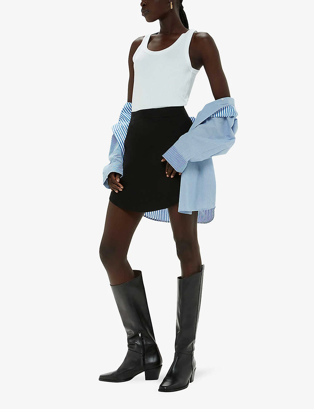 Whistles Asa Pointed-toe Western-style Leather Boots - Image 2